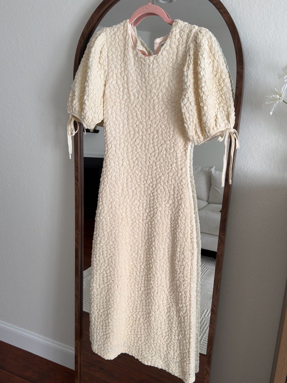 English Factory Cream Puff-Sleeve Midi Dress